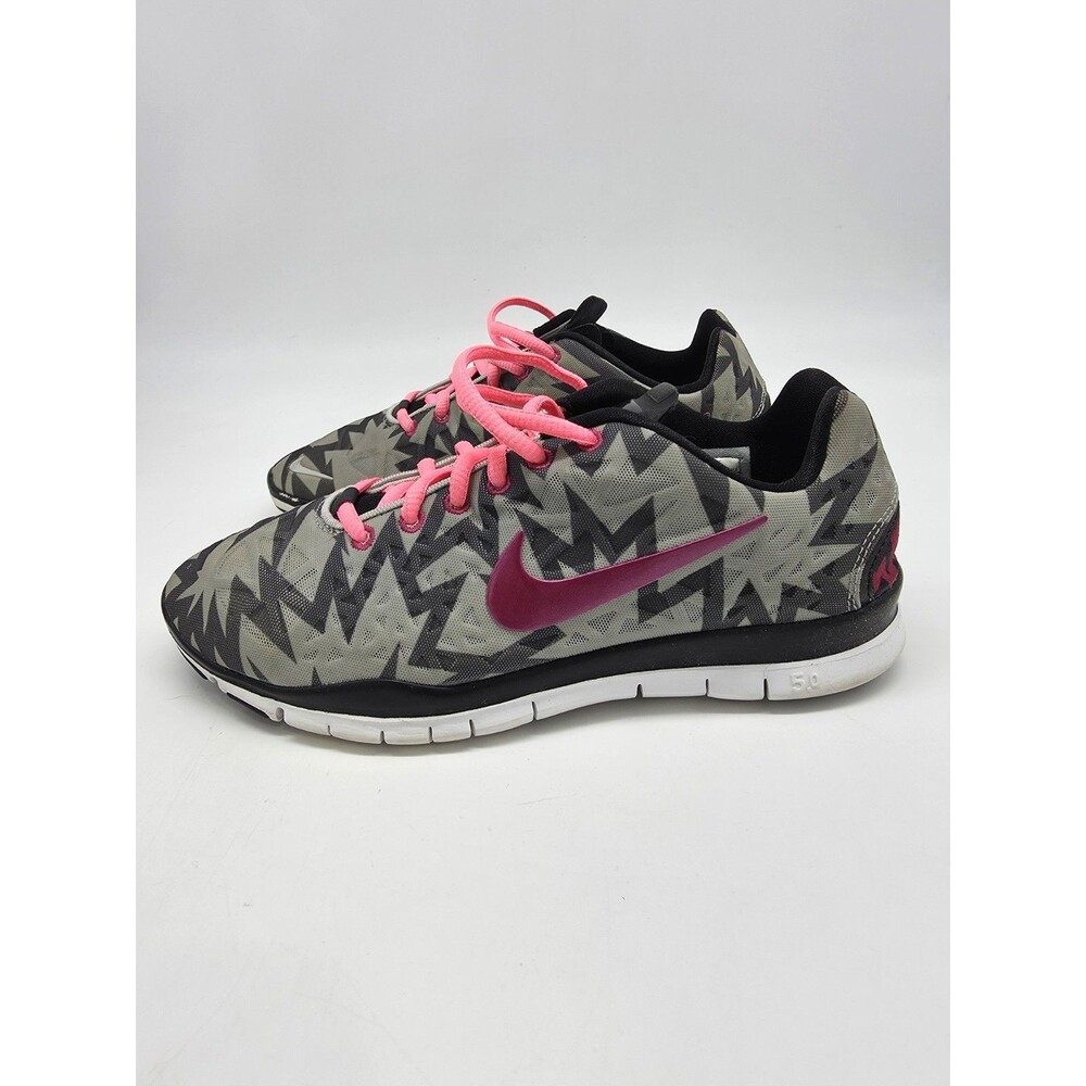 Nike Free TR Fit 3 Cross Training Shoes Sz 8 Gray Pink Geometric 555159-003